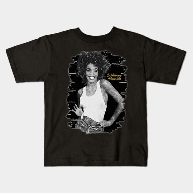 Whitney Houston | brush art Kids T-Shirt by Nana On Here